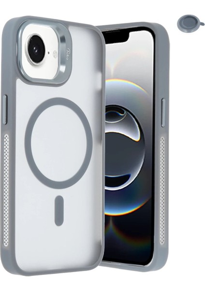 iPhone 16E Flet Lens Magsafe Kapak - Gri - PZRCR2444-8620