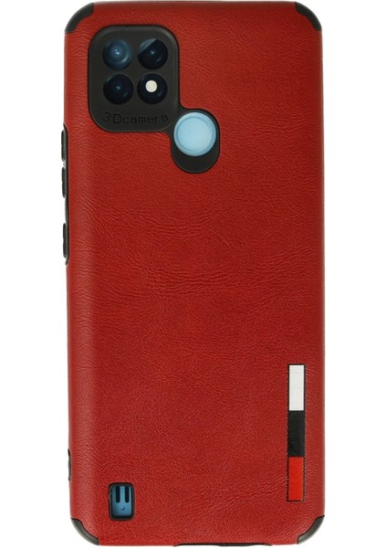 Realme C21 Kılıf Loop Deri Silikon - Kırmızı - PZRCR3436-5919