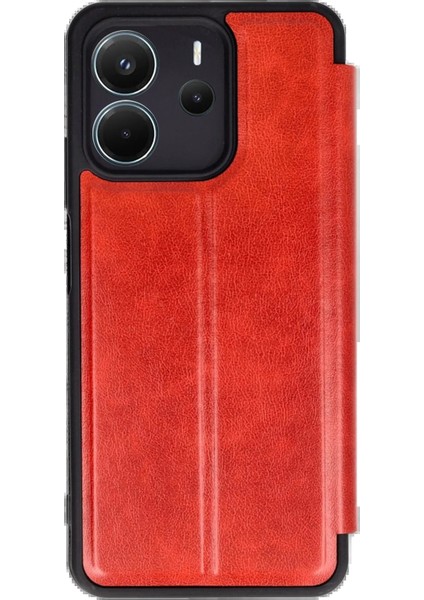 Xiaomi Redmi Note 14 4g Kılıf Flip Cover - Kırmızı - PZRCR5761-6254