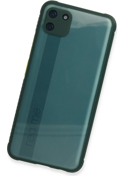 Realme C11 Kılıf Miami Şeffaf Silikon - Koyu Yeşil - PZRCR3929-5564 modelleri