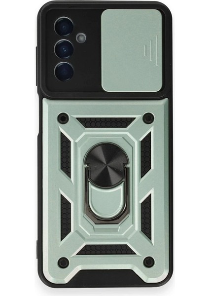 Samsung Galaxy M14 5g Kılıf Pars Lens Yüzüklü Silikon - Yeşil - PZRCR7773-2551