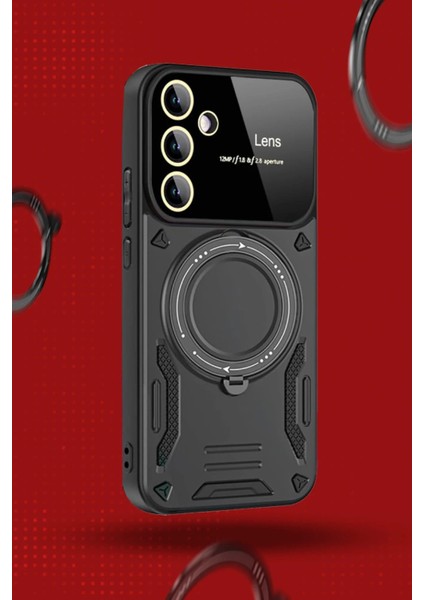 Samsung Galaxy S24 Fe Kılıf Joy Lens Standlı Kapak - Mor - PZRCR6842-2905 fiyatları