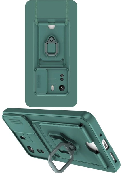 Xiaomi Redmi 13C Kılıf Zuma Kartvizitli Yüzüklü Silikon - Yeşil - PZRCR1359-4819 fiyatları