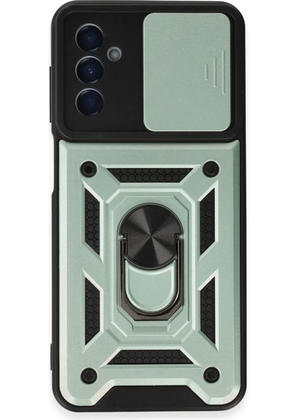 Samsung Galaxy A14 4g Kılıf Pars Lens Yüzüklü Silikon - Yeşil - PZRCR4450-2206