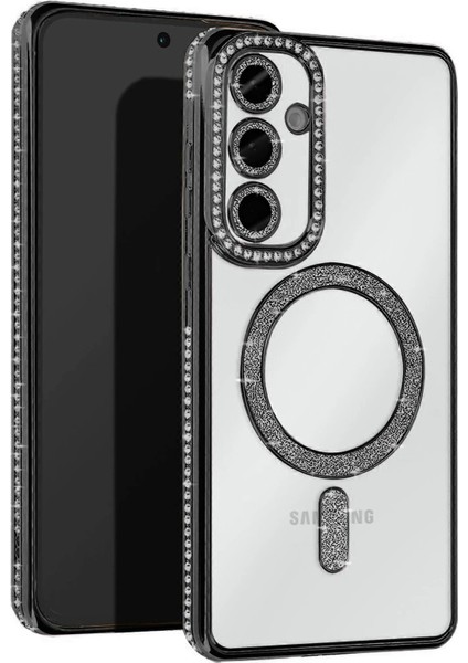 Samsung Galaxy S25 Plus Kılıf Joke Simli Magneticsafe Kılıf - Siyah - PZRCR6593-8934