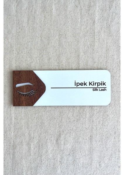 Ipek Kirpik Kapı Tabelası – Mdf Güzellik Salonu Oda Levhası | 19X7 cm