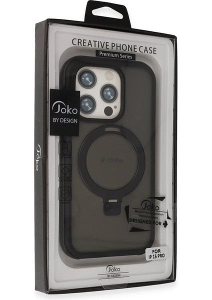 iPhone 15 Pro Max Zorda Airbag Magsafe Standlı Kapak - Siyah - PZRCR6573-8800 fırsatları