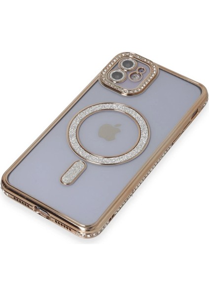 iPhone 11 Kılıf Joke Simli Magneticsafe Kılıf - Gold - PZRCR6452-6140 modelleri