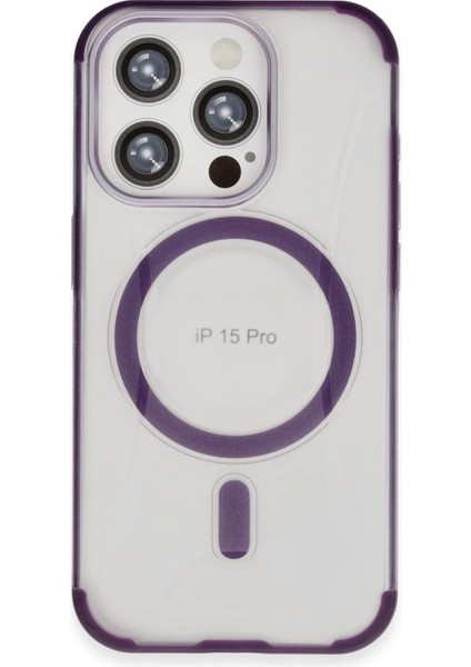 iPhone 15 Pro Hilton Magsafe Kapak - Derin Mor - PZRCR3459-2251