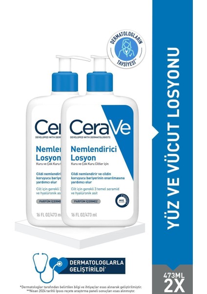 Cerave Nemlendirici Losyon 473 ml 2 Adet