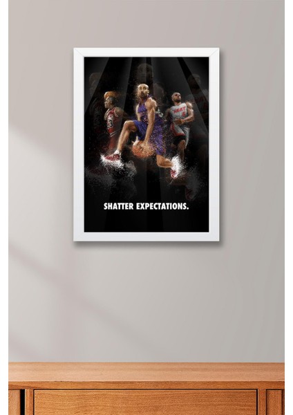 Vince Carter Michael Jordan Lebron James Çerçeveli Tablo - Basketbol Nba Posteri Tablo fiyatları