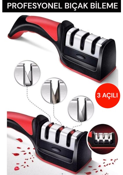 Profesyonel Bıçak Bileyici Tungsten Elmas 3 Açılı Şef Bıçak Bileyicisi