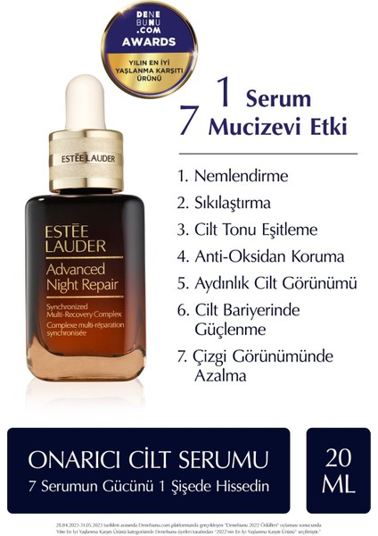 Onarım & Kolajen 3'lüsü - Advanced Night Repair Serum 20ML+ Supreme Krem 5ml+ Göz Kremi 5ml