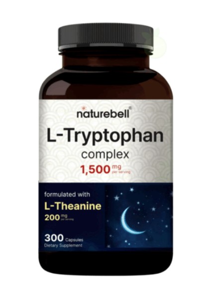 L Tryptophan 1300 mg With L Theanine 200MG, 300 CAPSUL.ABD46