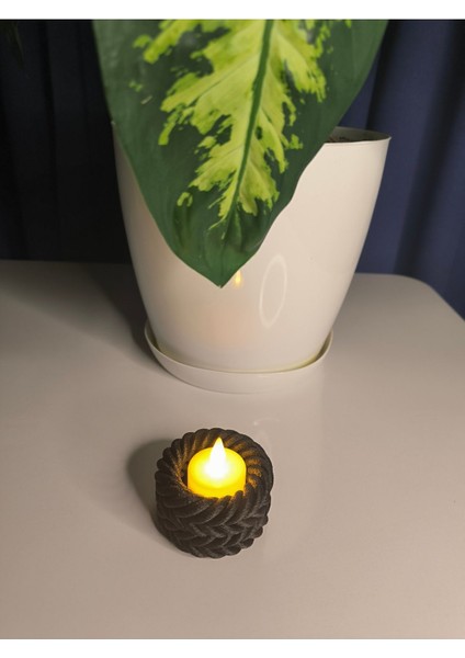 Örgülü Halat Tarzı Tealight Mumluk fiyatları
