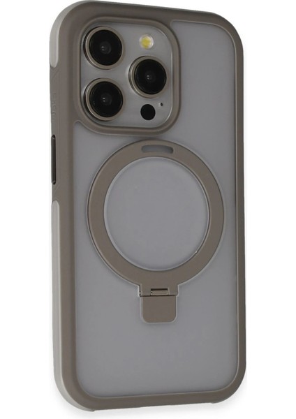 iPhone 15 Pro Max Zorda Airbag Magsafe Standlı Kapak - Titan Gri - PZRCR5717-5446