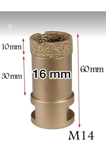 M14 Vakumlu Mermer Granit Seramik Delme Panç 16 mm fiyatları