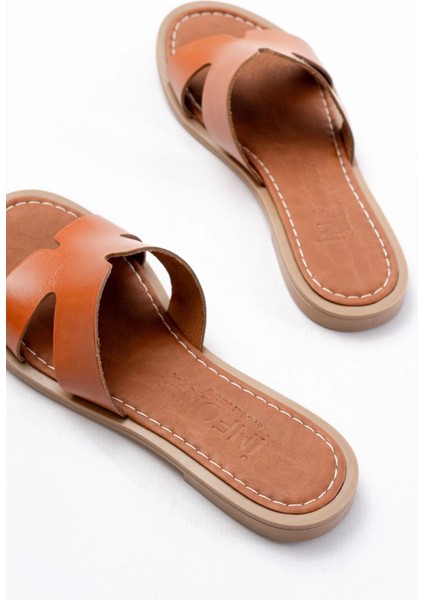 169-6100 Taba Ortopedik Hakiki Deri Kadın Terlik indirimleri