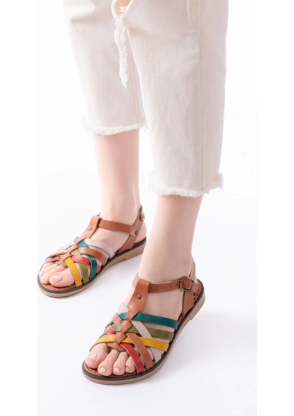 205-208 Multi Hakiki Deri Ortopedik Taban Kadın Sandalet fiyatları