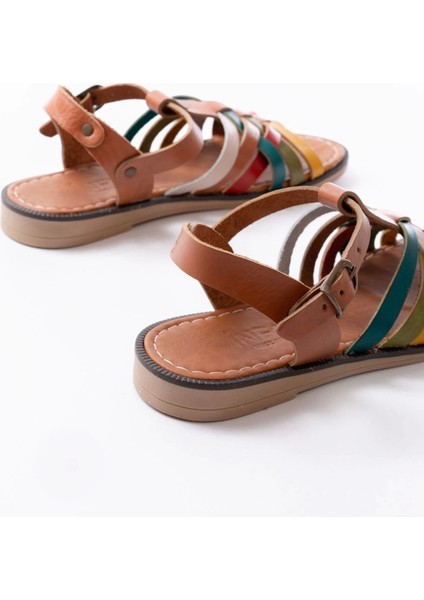 205-208 Multi Hakiki Deri Ortopedik Taban Kadın Sandalet fırsatları