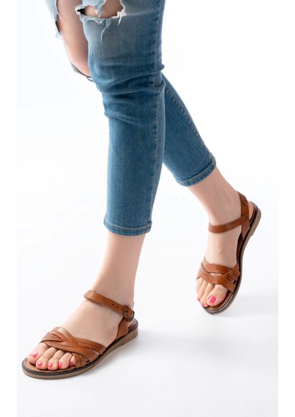 205-037 Taba Hakiki Deri Ortopedik Taban Kadın Sandalet fırsatları