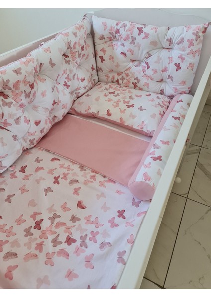 80X130 Beşik Uyumlu 4 Parça Beşik Kenar Koruma Takımı – %100 Pamuk – Yıkanabilir