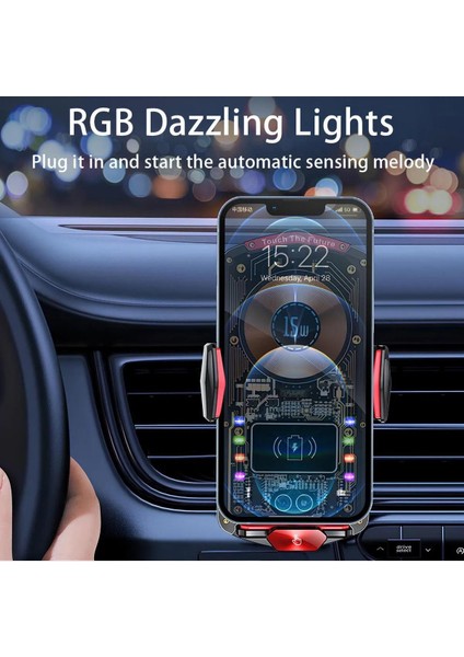 Magsafe Özellikli Temassız Şarjlı Otomatik Wireless Araç Içi Telefon Tutucu
