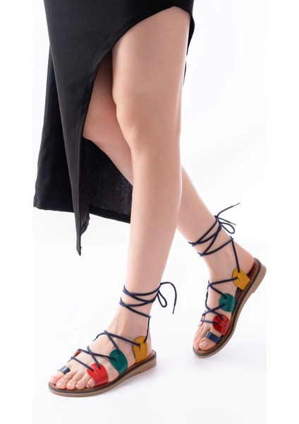 205-01 Multi Bilekten Bağlamalı Ortopedik Hakiki Deri Kadın Sandalet fiyatları