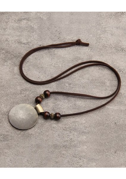 Retro Metal Alaşım Kolye, Spiral Tasarımlı Deri ve Metal Kolye modelleri