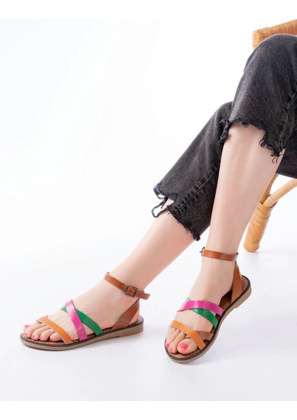 205-209 Multi Hakiki Deri Tokalı Parmak Arası Kadın Sandalet fiyatları