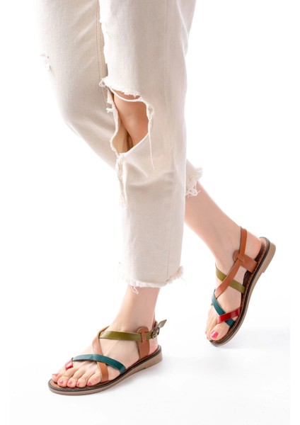 205-08 Multi Ortopedik Hakiki Deri Kadın Sandalet modelleri