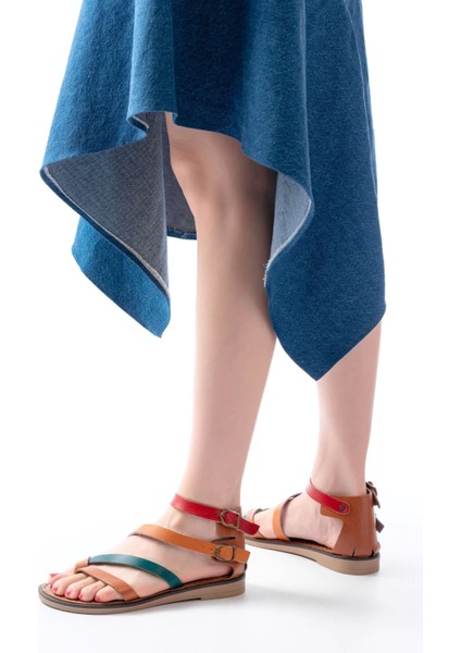 205-039 Taba Multi Bilekten Bağlamalı Parmak Arası Kadın Sandalet fiyatları