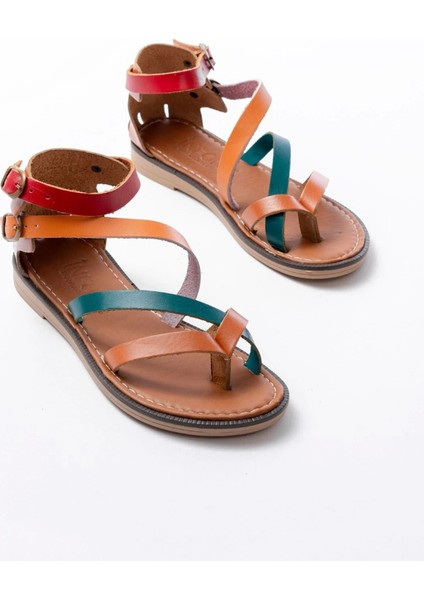 205-039 Taba Multi Bilekten Bağlamalı Parmak Arası Kadın Sandalet indirimleri