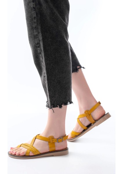 205-09 Hardal Ortopedik Hakiki Deri Kadın Sandalet modelleri