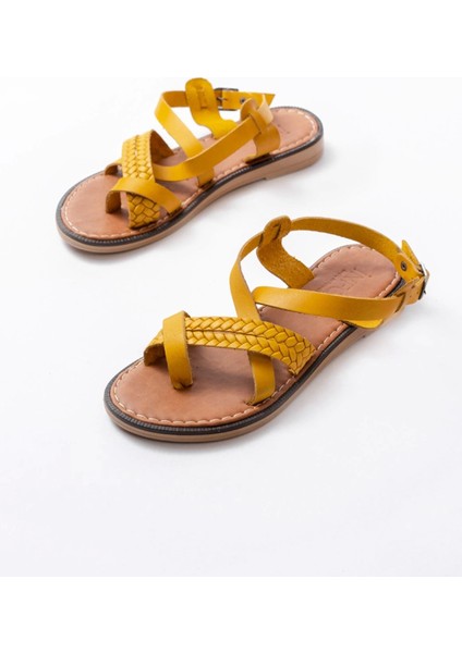 205-09 Hardal Ortopedik Hakiki Deri Kadın Sandalet indirimleri