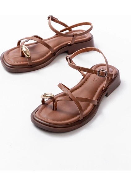 S-101 Taba Parmak Arası Taş Detaylı Günlük Kadın Sandalet indirimleri