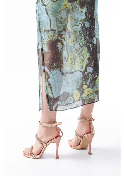 A-40 Rose Taşlı Platformlu Topuklu Kadın Ayakkabı fiyatları