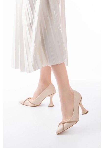 K-10 Bej Günlük Sarmal Taşlı Topuklu Kadın Ayakkabı fiyatları