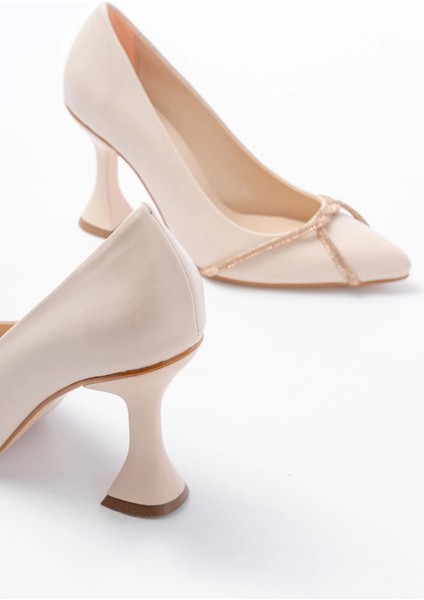 K-10 Bej Günlük Sarmal Taşlı Topuklu Kadın Ayakkabı fırsatları