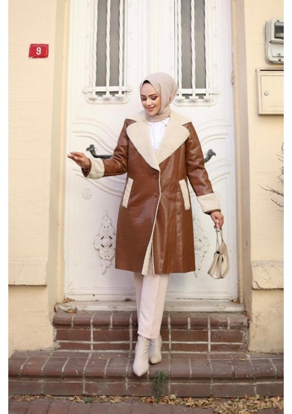 Kadın Kürklü Panzot Deri Kaban fiyatları