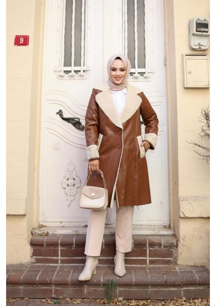 Kadın Kürklü Panzot Deri Kaban modelleri