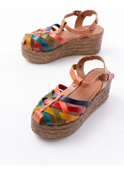 684-02 Taba Multi Ortopedik Hakiki Deri Dolgu Kadın Sandalet modelleri