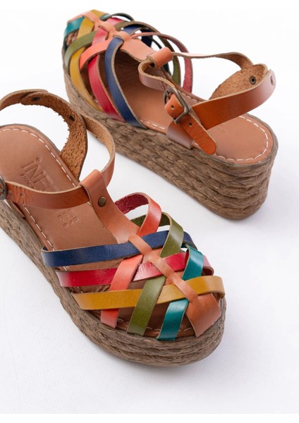 684-02 Taba Multi Ortopedik Hakiki Deri Dolgu Kadın Sandalet fırsatları