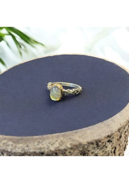 Labradorit Taşı Gümüş Yüzük Minimal Tasarım modelleri
