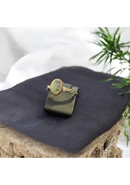 Labradorit Taşı Gümüş Yüzük Minimal Tasarım indirimleri