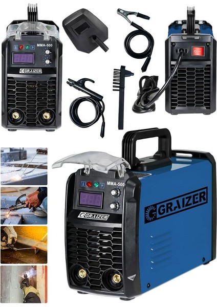 300 Amper Inverter MMA-500 Mega Stıck Kaynak Makinesi-Mavi
