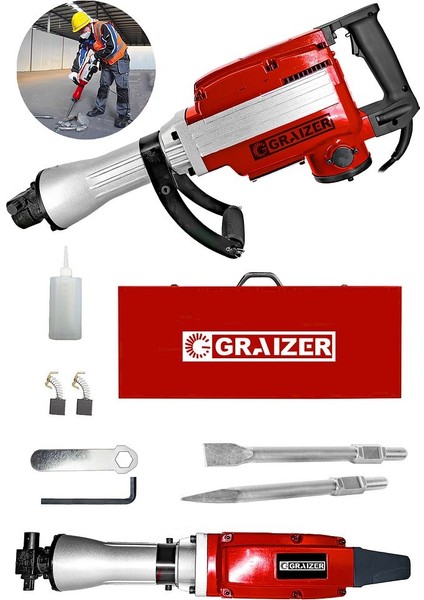 Powerforge 5800 Pro 17 kg Büyük Tip Kırıcı Hilti 70 Joule Taşıma Çantalı-Kırmızı