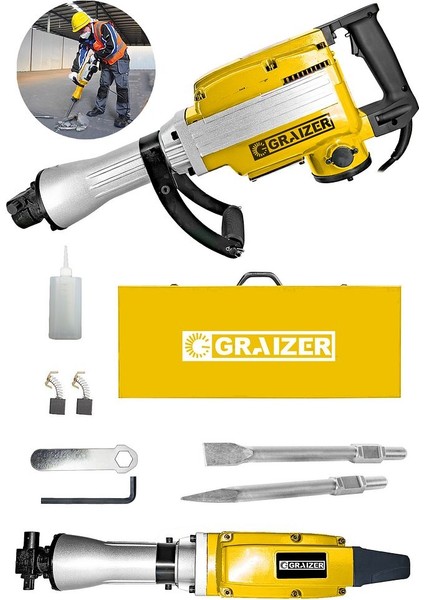 Powerforge 5800 Pro 17 kg Büyük Tip Kırıcı Hilti 70 Joule Taşıma Çantalı-Sarı