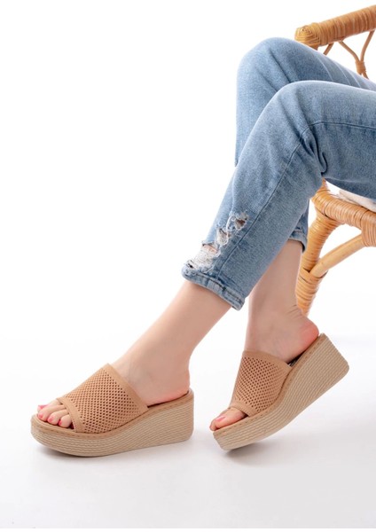 232-460 Nut Triko Günlük Ortopedik Dolgu Topuk Kadın Terlik fiyatları