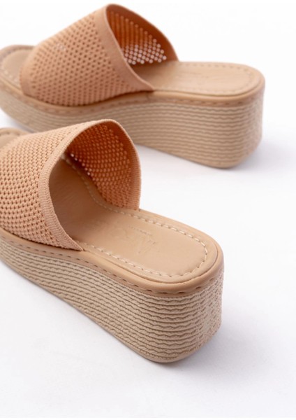 232-460 Nut Triko Günlük Ortopedik Dolgu Topuk Kadın Terlik modelleri